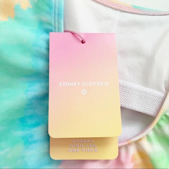 Stoney Clover Lane x Target Rainbow Tie Dye One Piece Swimsuit Size XS New - Picture 14 of 16